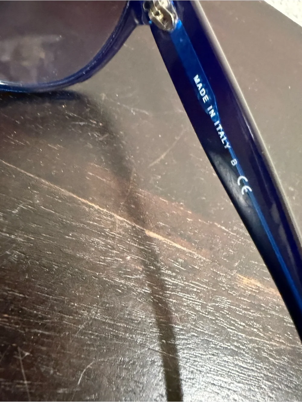 CHANEL Men’s Navy Blue Sunglasses with Silver CC Logo